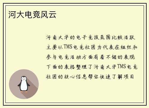 河大电竞风云